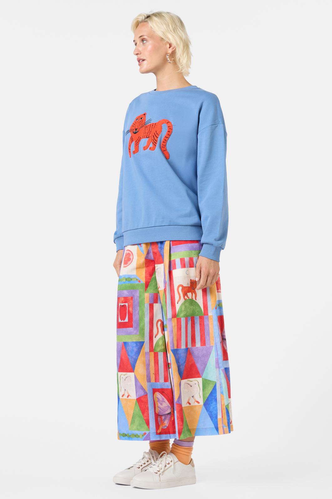 Gorman - Fantasy Patchwork Tufted Sweat - blue