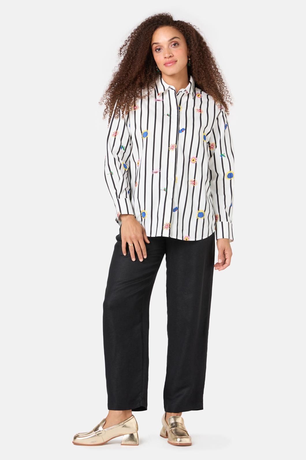 Gorman - Bloomscape Emb Shirt - stripe