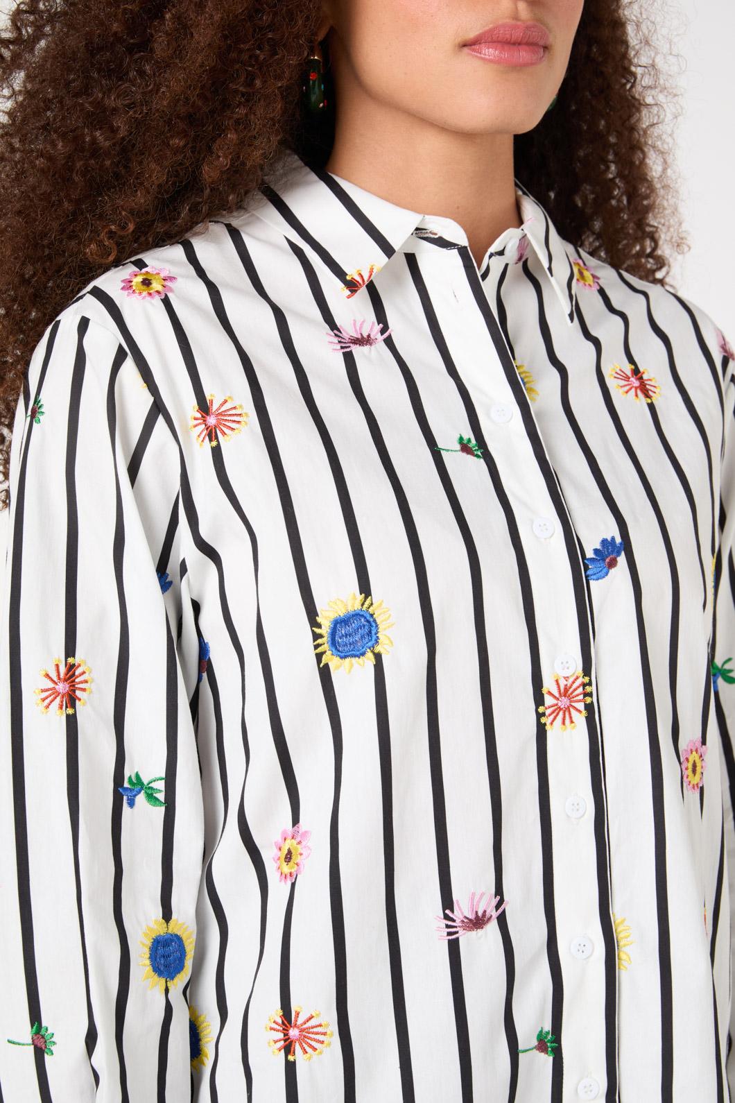 Gorman - Bloomscape Emb Shirt - stripe