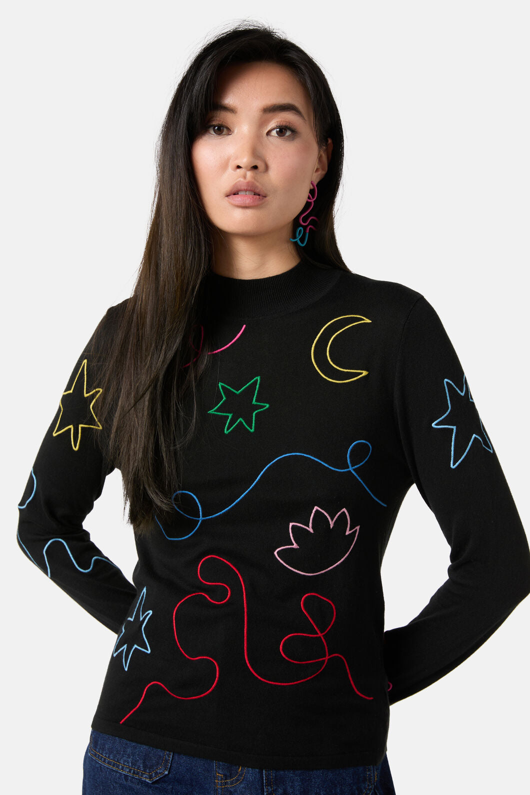 Gorman - Desert Squiggle Knit Top - black