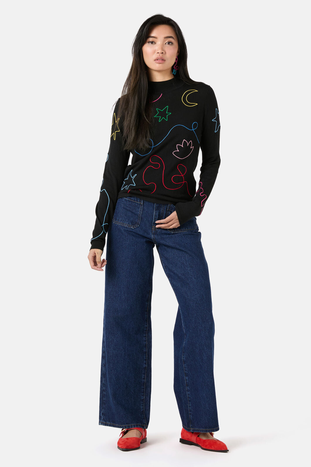 Gorman - Desert Squiggle Knit Top - black