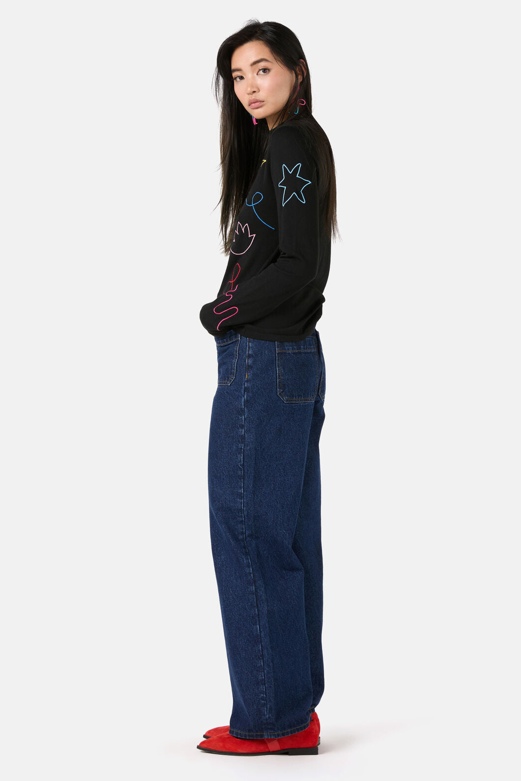 Gorman - Desert Squiggle Knit Top - black