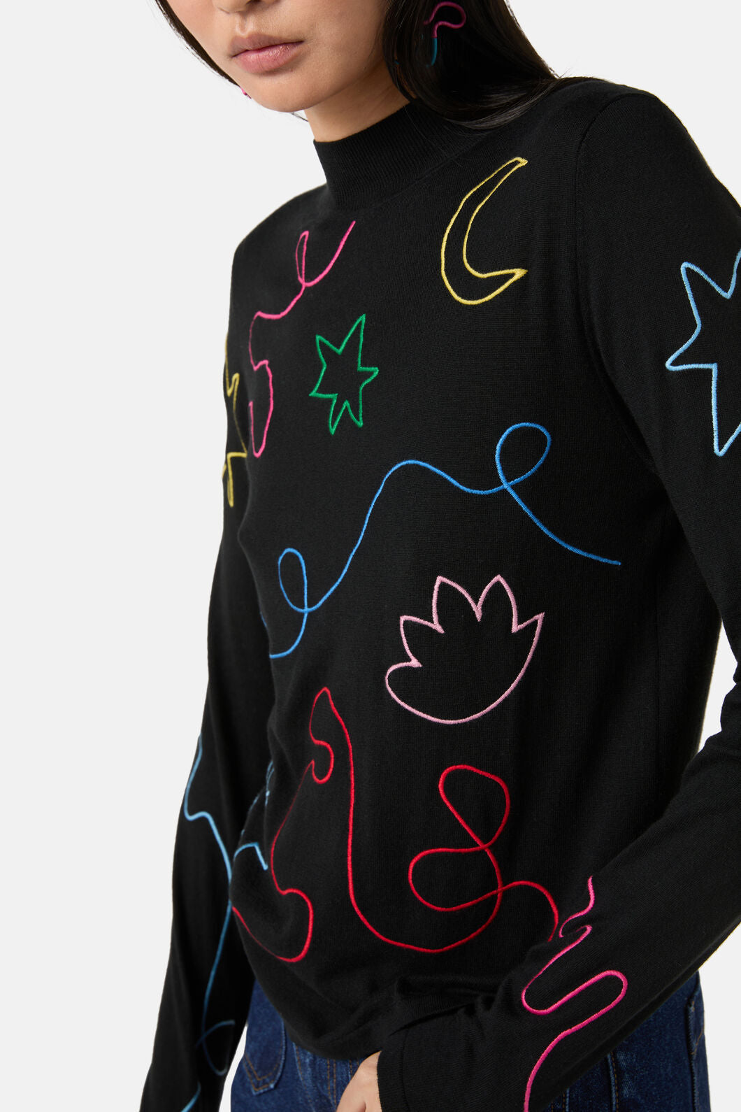 Gorman - Desert Squiggle Knit Top - black