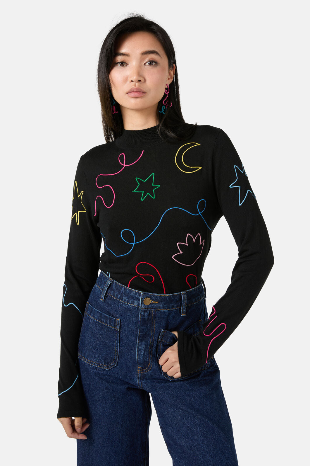 Gorman - Desert Squiggle Knit Top - black