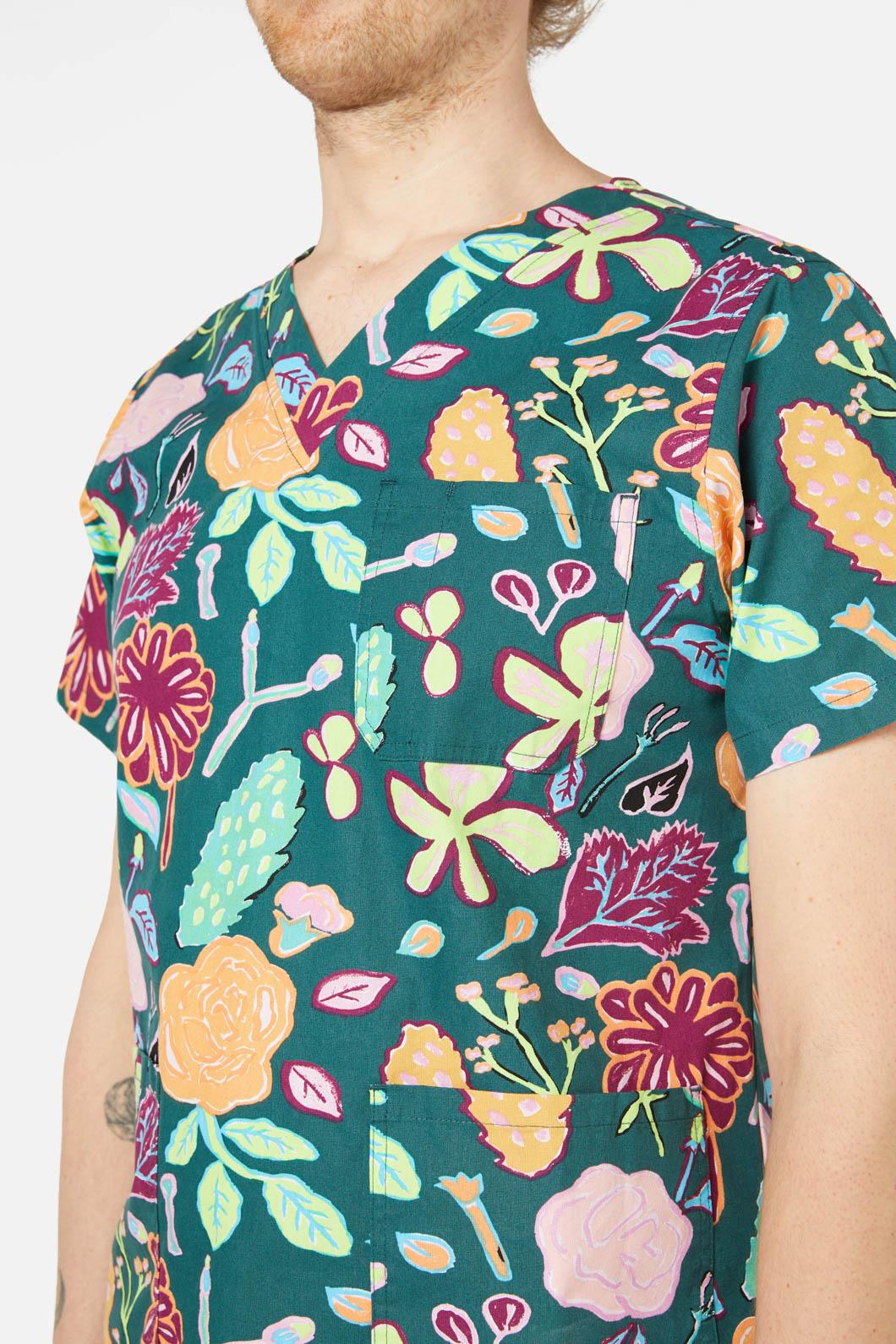 Gorman - Pitched Petals Scrub Set - green