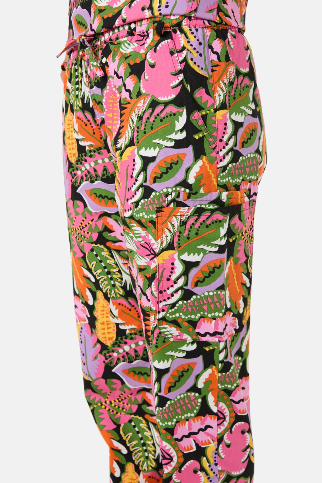 Gorman - Tropical Leaves Scrub Set - black