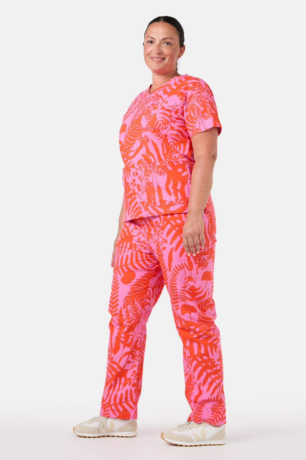 Gorman - Sunset Fern Scrub Set - pink