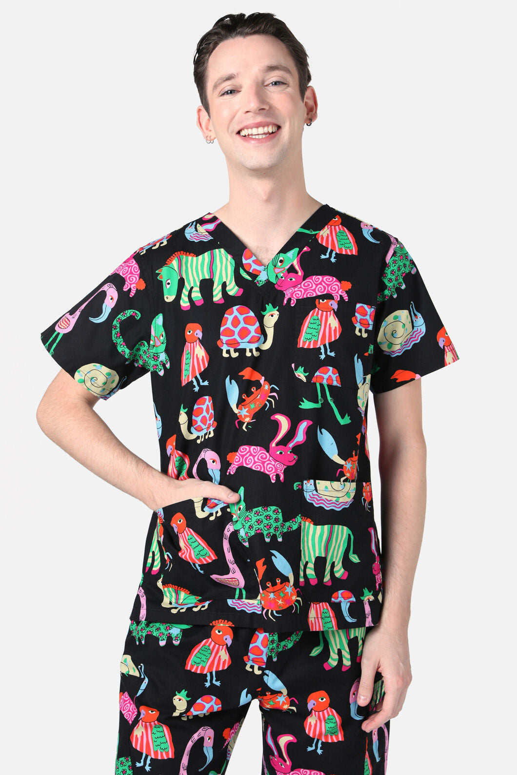 Gorman - Animal Arc Scrub Set - black