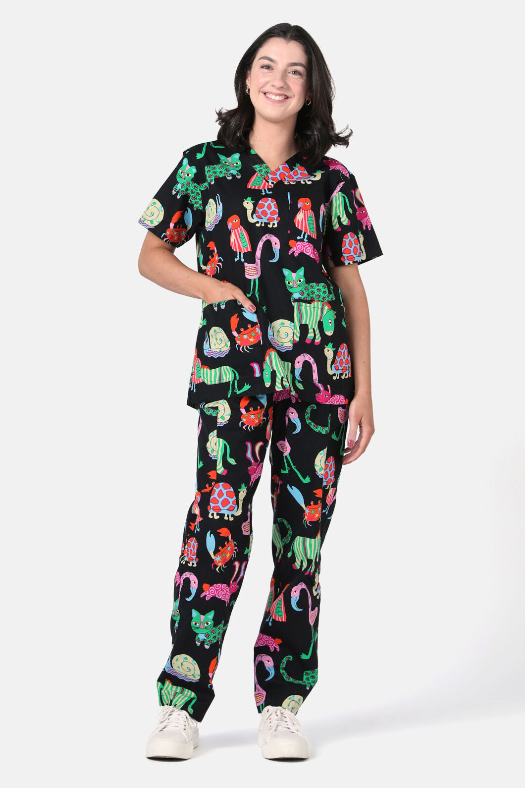 Gorman - Animal Arc Scrub Set - black