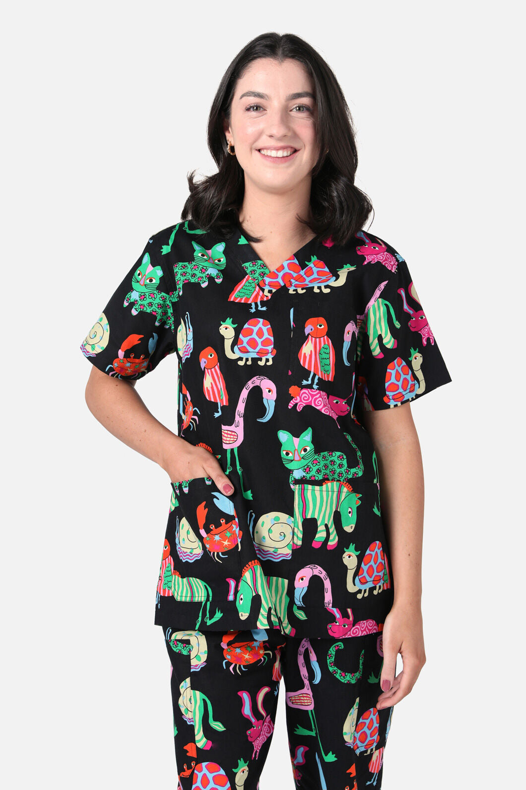Gorman - Animal Arc Scrub Set - black