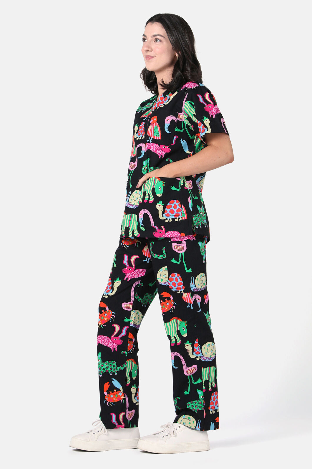 Gorman - Animal Arc Scrub Set - black