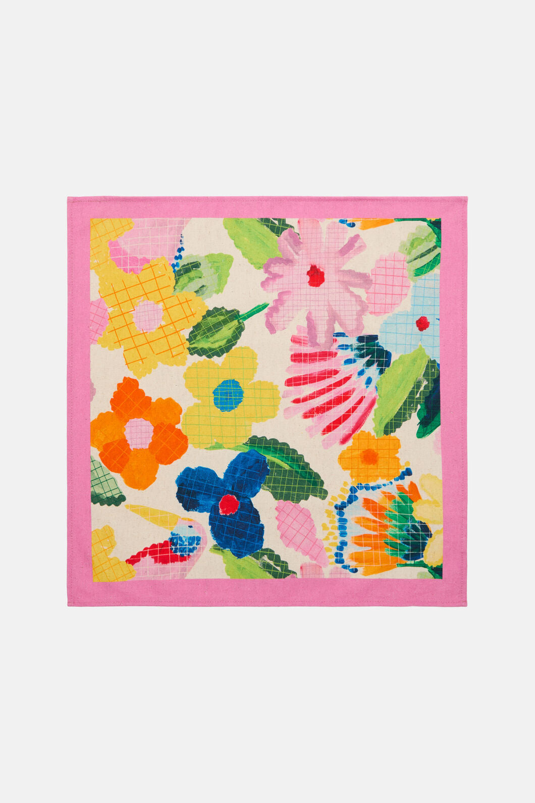 Gorman - Cross Stitch Flower Napkin Set - print