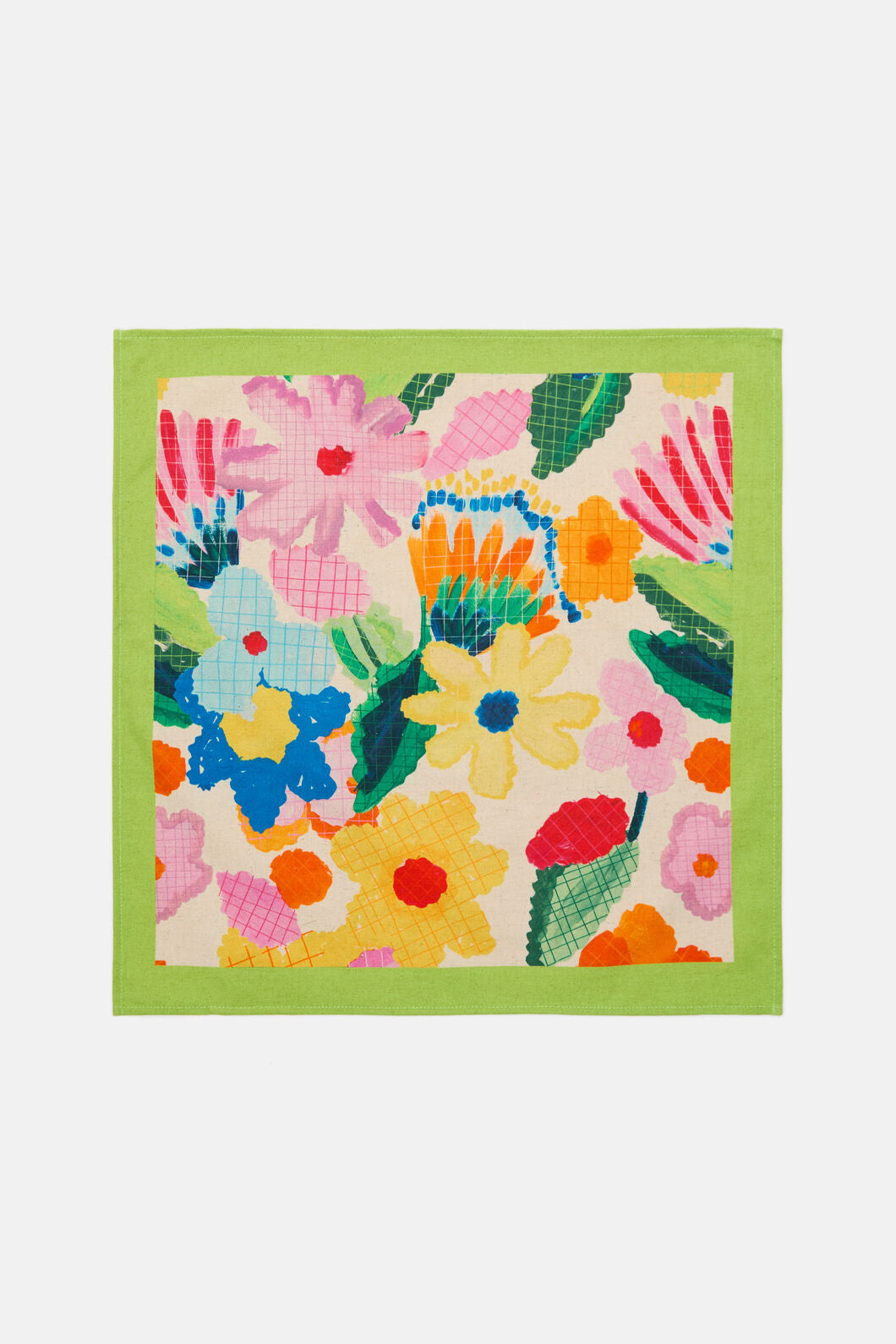 Gorman - Cross Stitch Flower Napkin Set - print