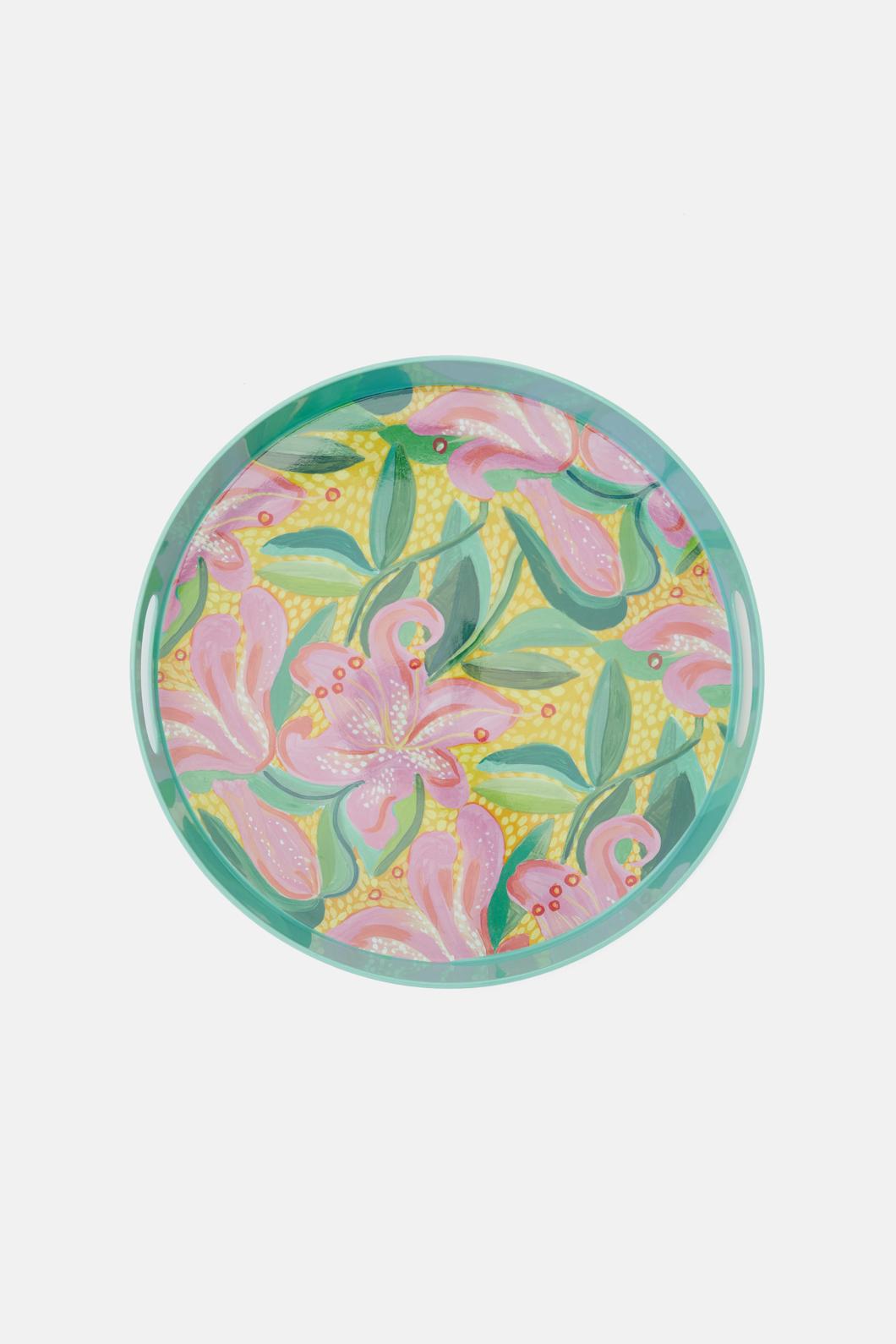 Gorman - Lillies Round Tray Lge - print