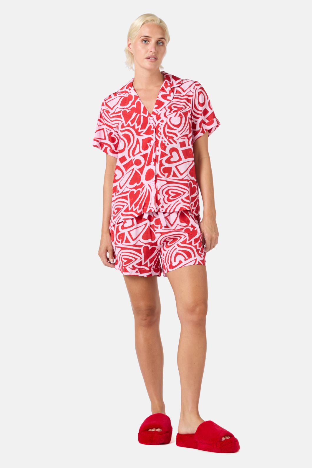 Gorman - Queen Of Hearts Short PJ Set - print