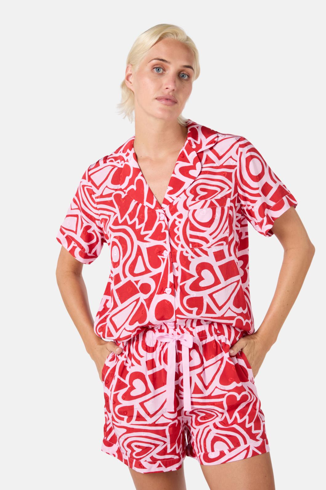 Gorman - Queen Of Hearts Short PJ Set - print