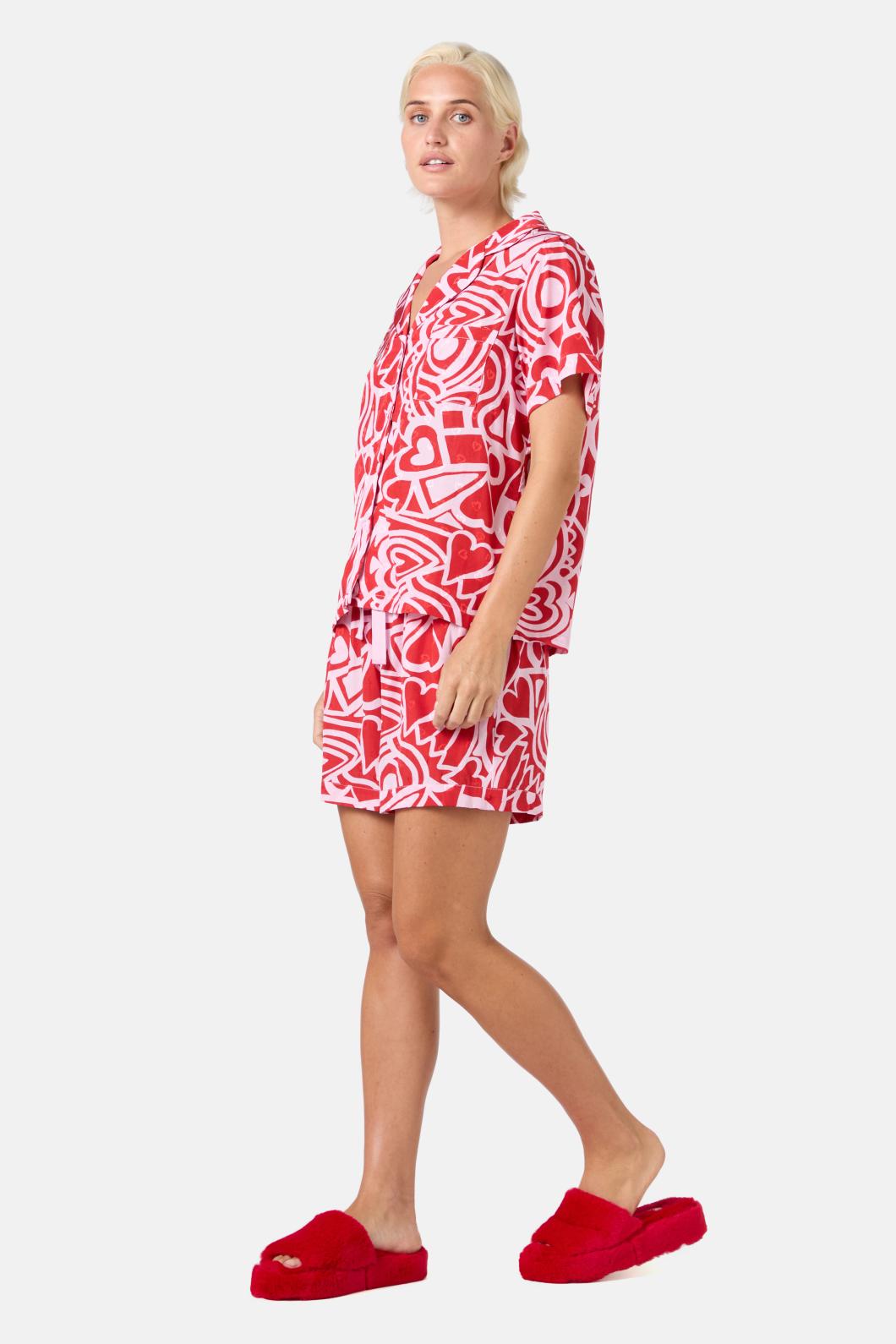Gorman - Queen Of Hearts Short PJ Set - print