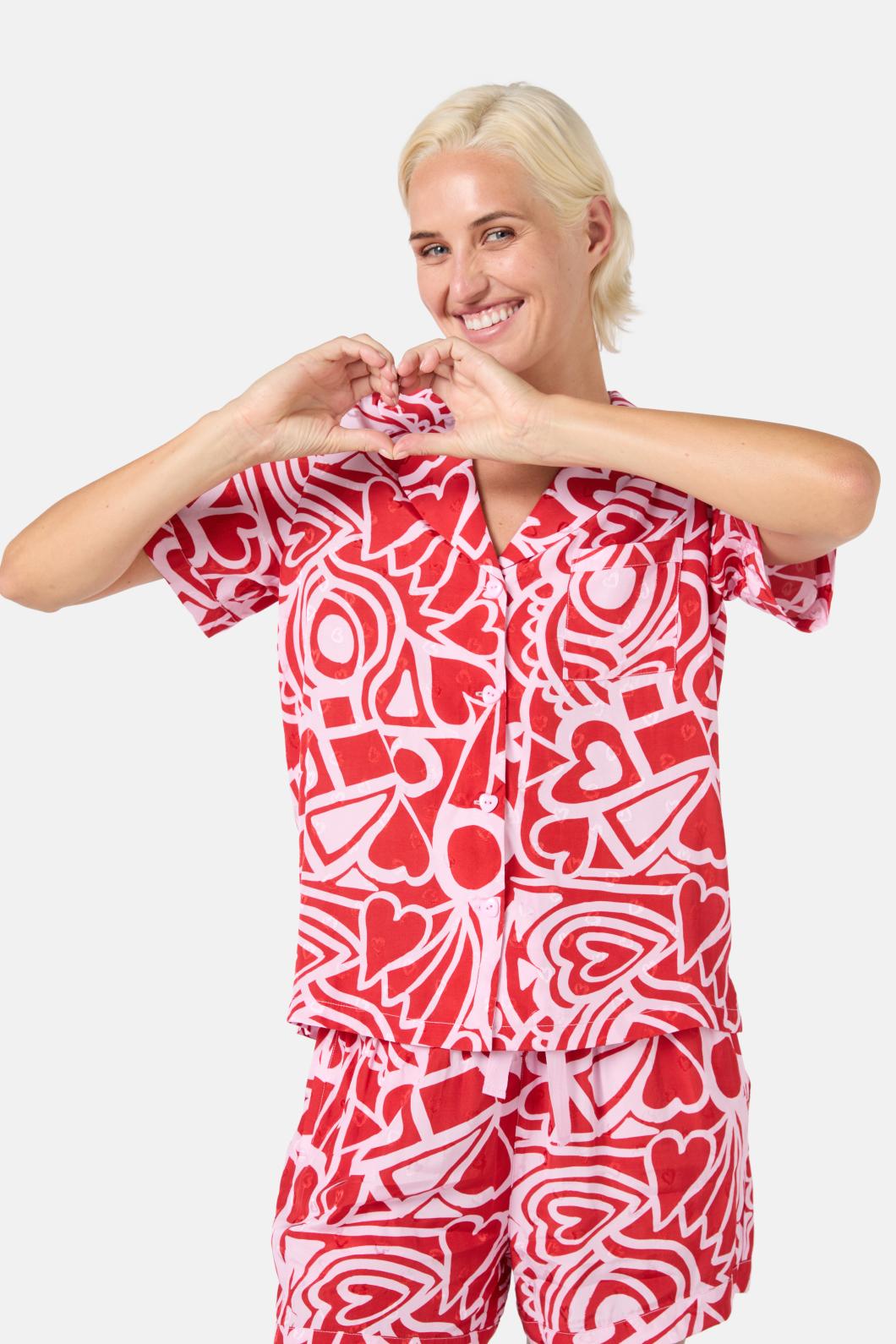 Gorman - Queen Of Hearts Short PJ Set - print