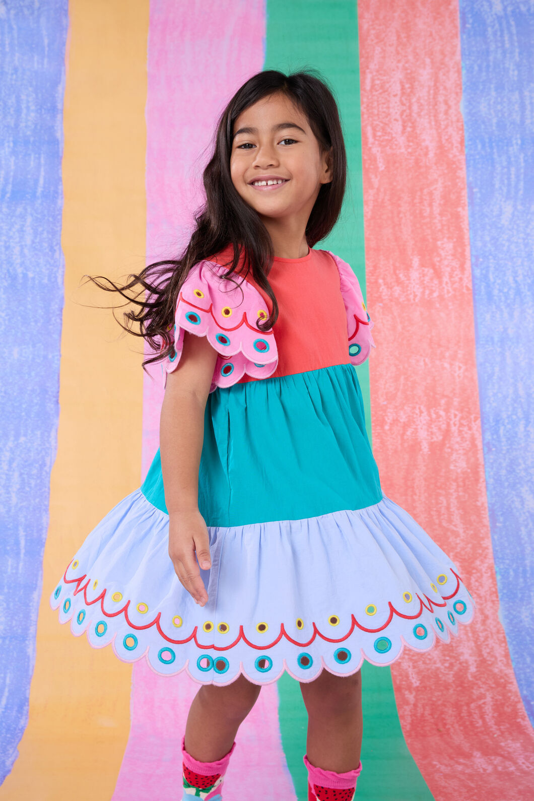 Gorman - Spliced Emb Kids Dress - multi