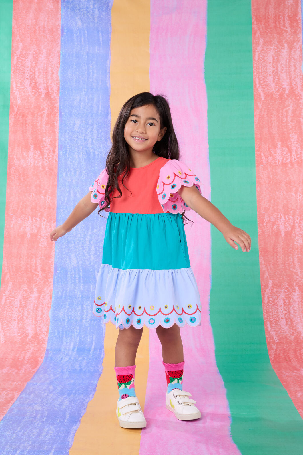 Gorman - Spliced Emb Kids Dress - multi