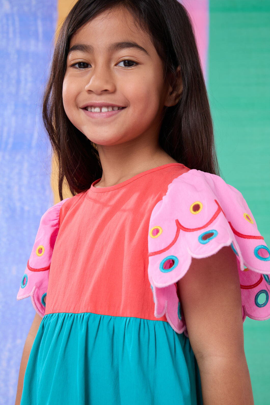 Gorman - Spliced Emb Kids Dress - multi