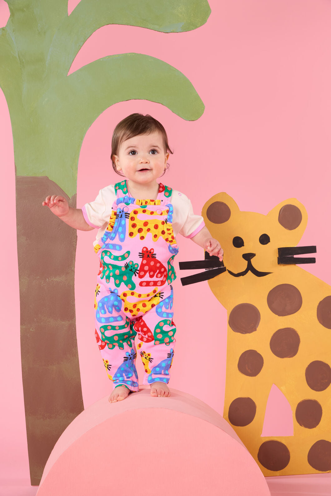 Gorman - Wiskers Baby Frill Overalls - pink