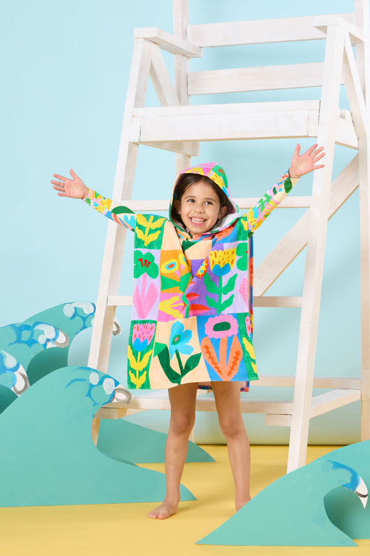 Gorman - Floral Patchy Kids Swim Poncho - multi