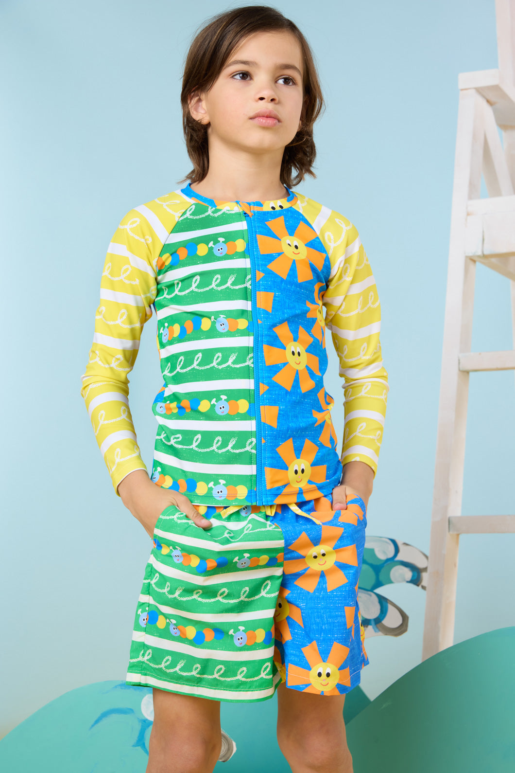 Mix Match Kids Swim Zip Top