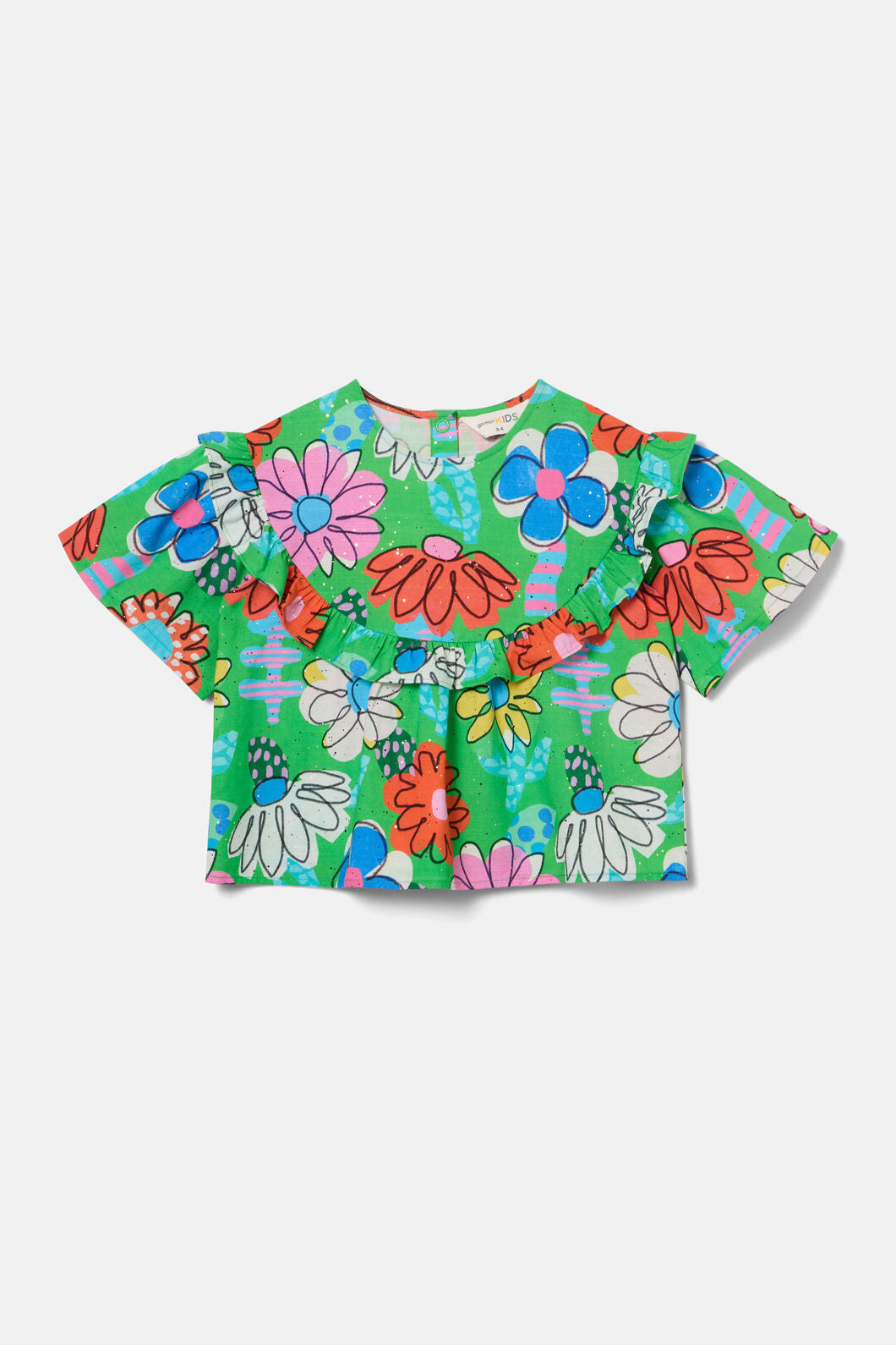 Gorman - Cut Out Floral Kids Top - green