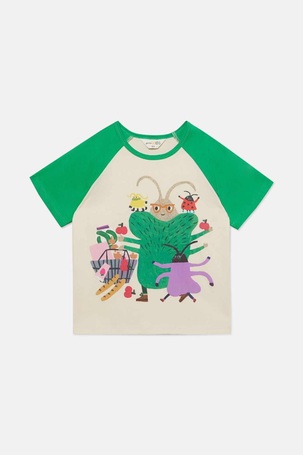 Gorman - Beetle Kids SS Raglan Tee - green-cream