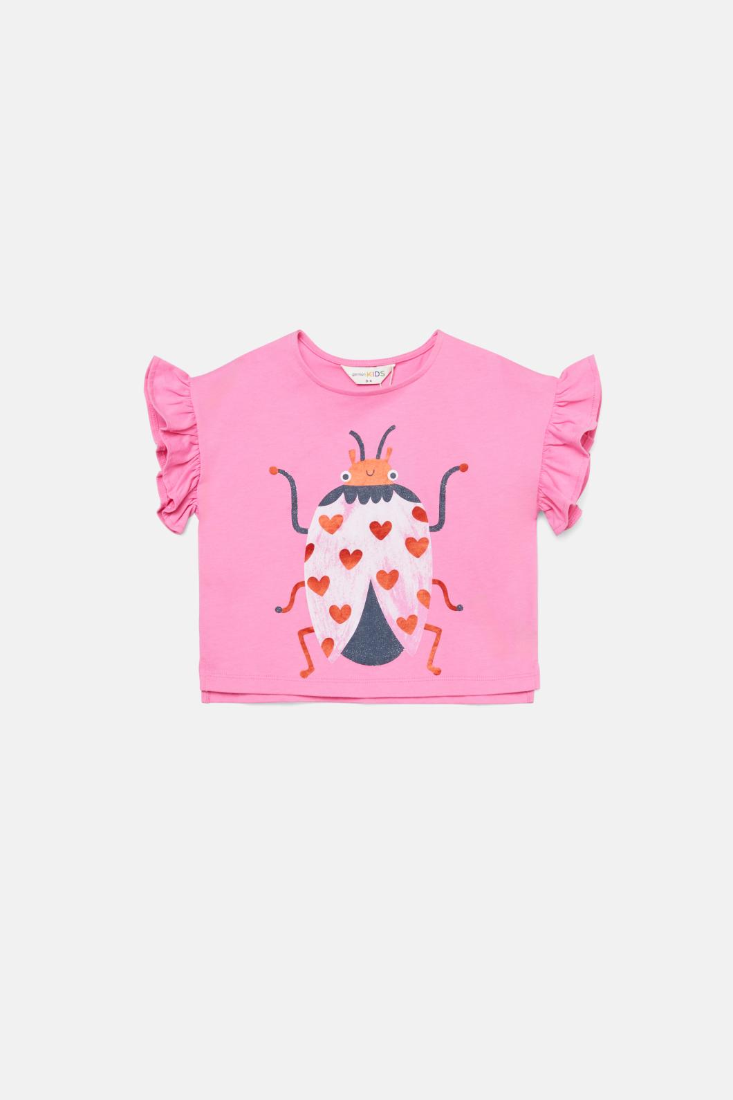 Gorman - Love Bug Kids Frill Tee - pink