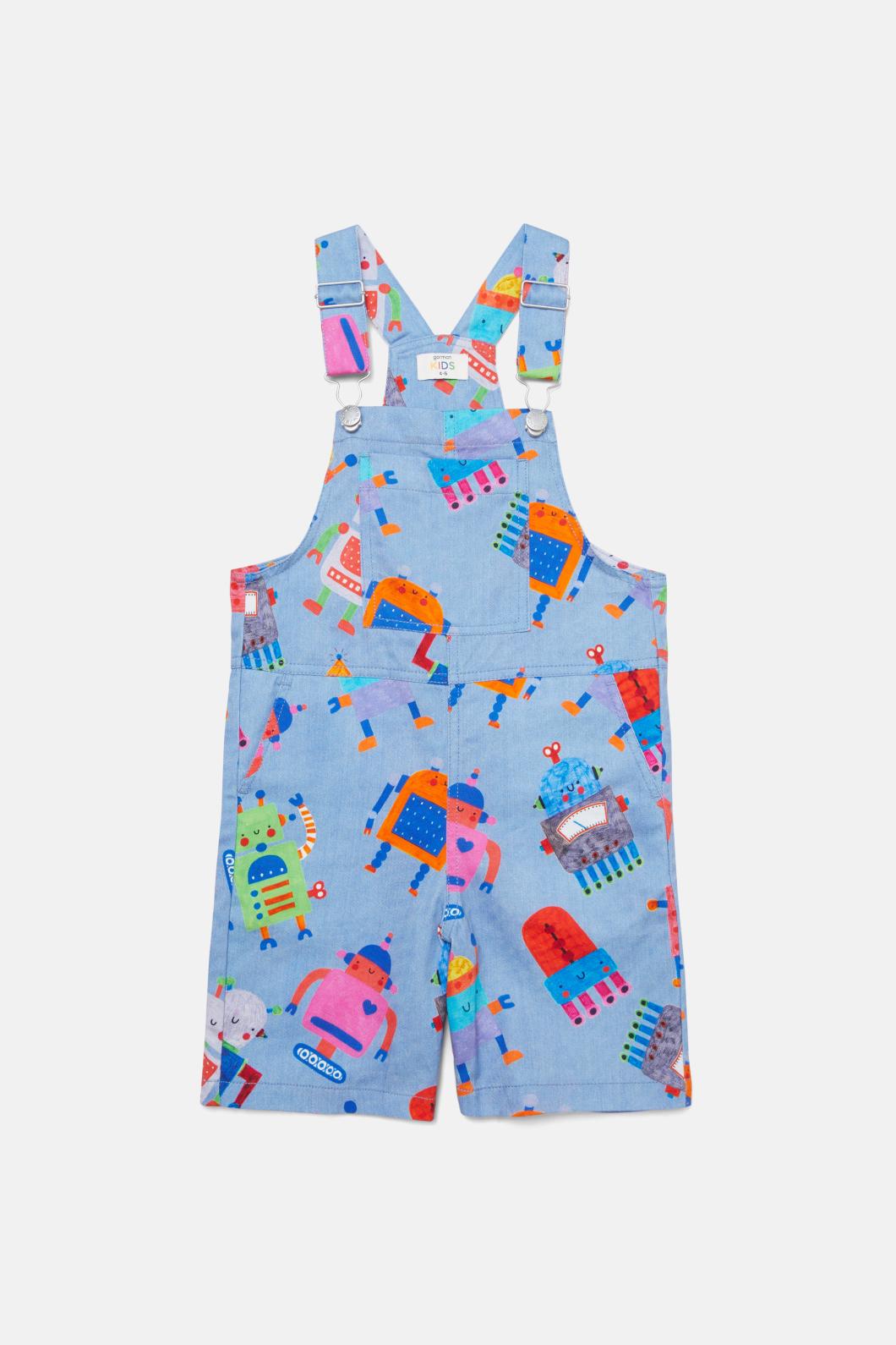 Gorman - Robots Kids Overalls - denim