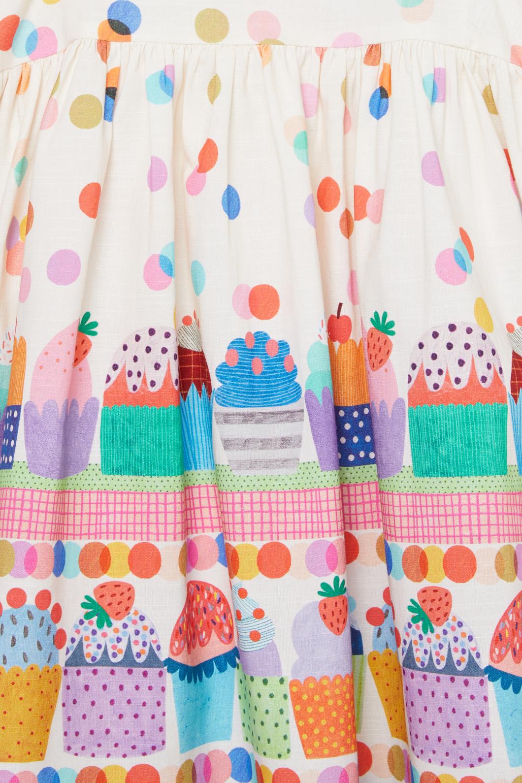 Gorman - Cupcakes Kids Border Dress - cream