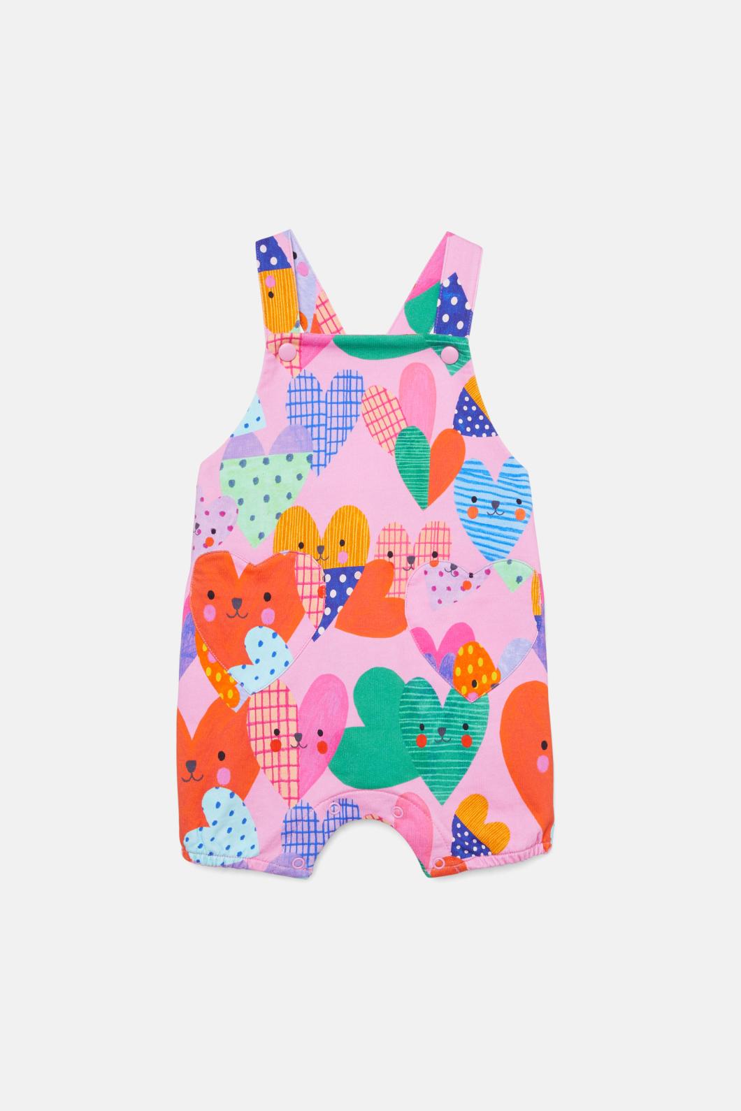 Gorman - Hearts Baby Overalls - pink