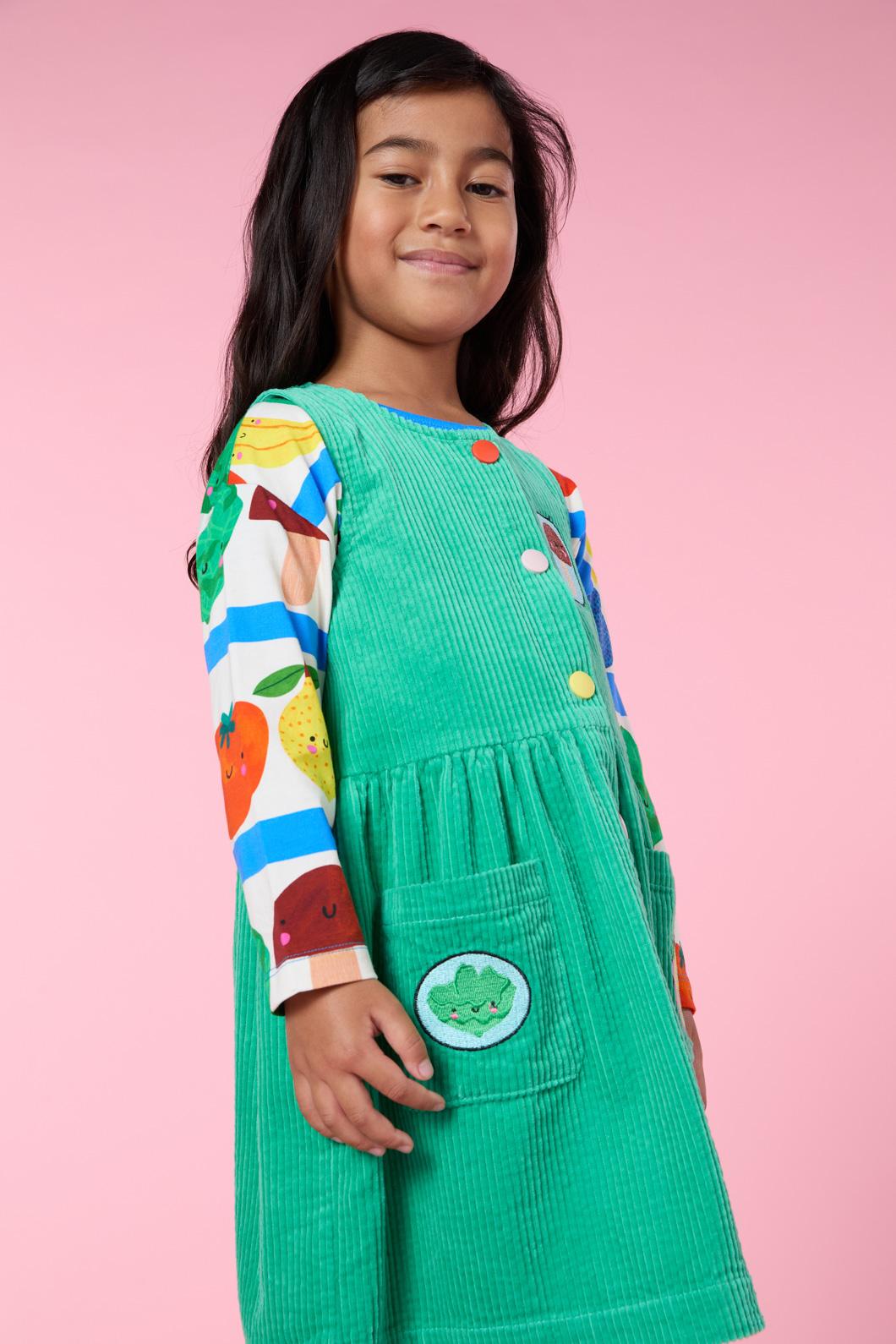 Gorman - Veggies Cord Kids Dress - green