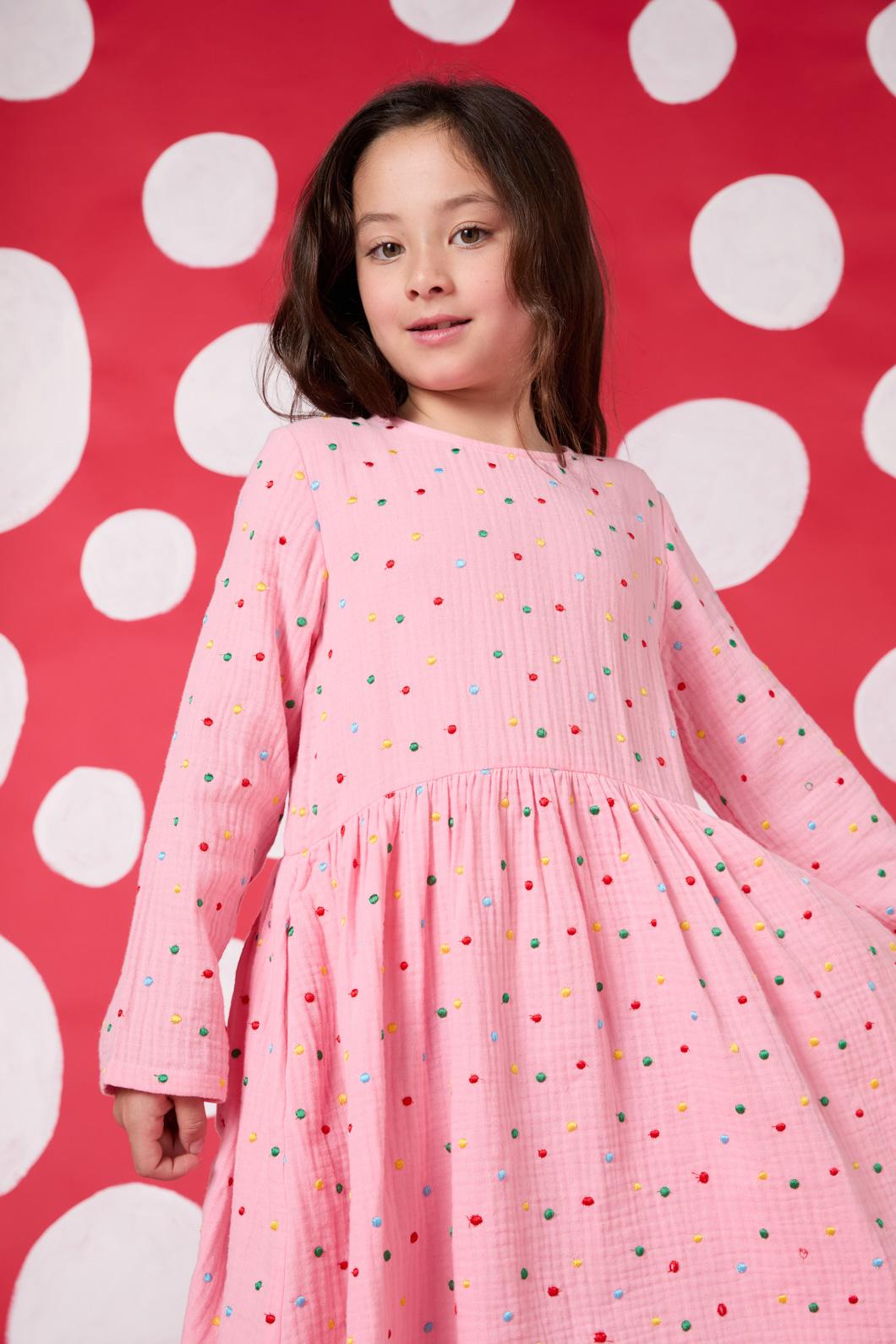 Gorman - Emb Spot Kids Dress - pink