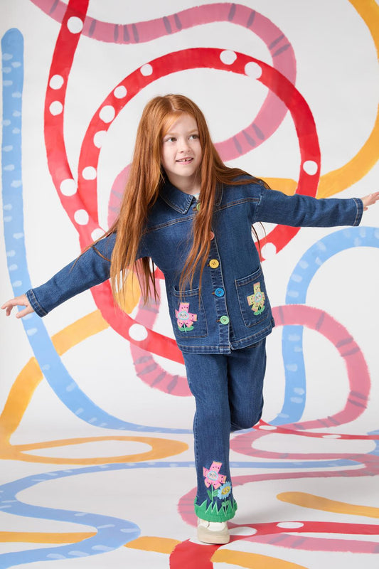 Gorman - Happy Floral Kids Denim Jacket - denim