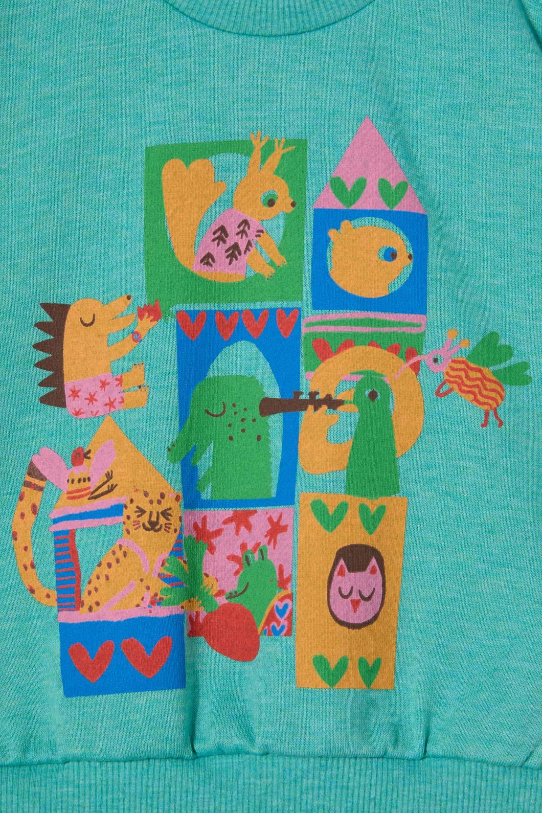 Gorman - Looking Out Baby Sweater - teal