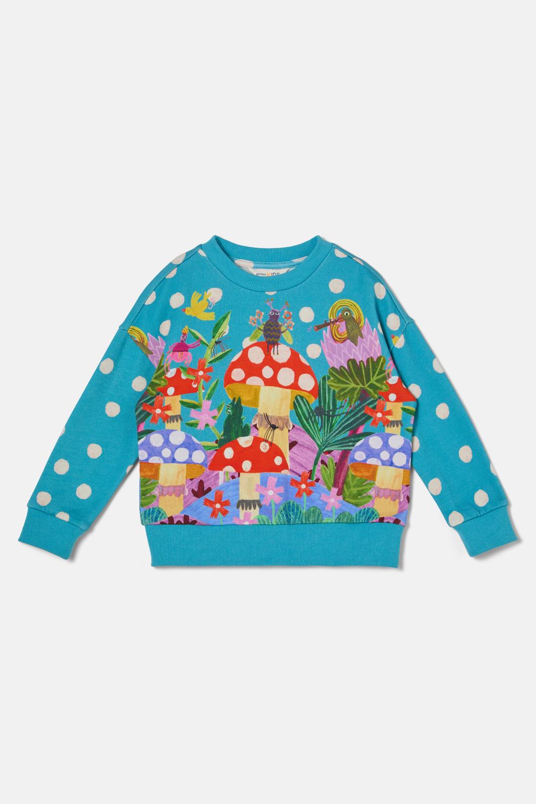 Gorman - Toadstool Spot Kids Sweater - teal