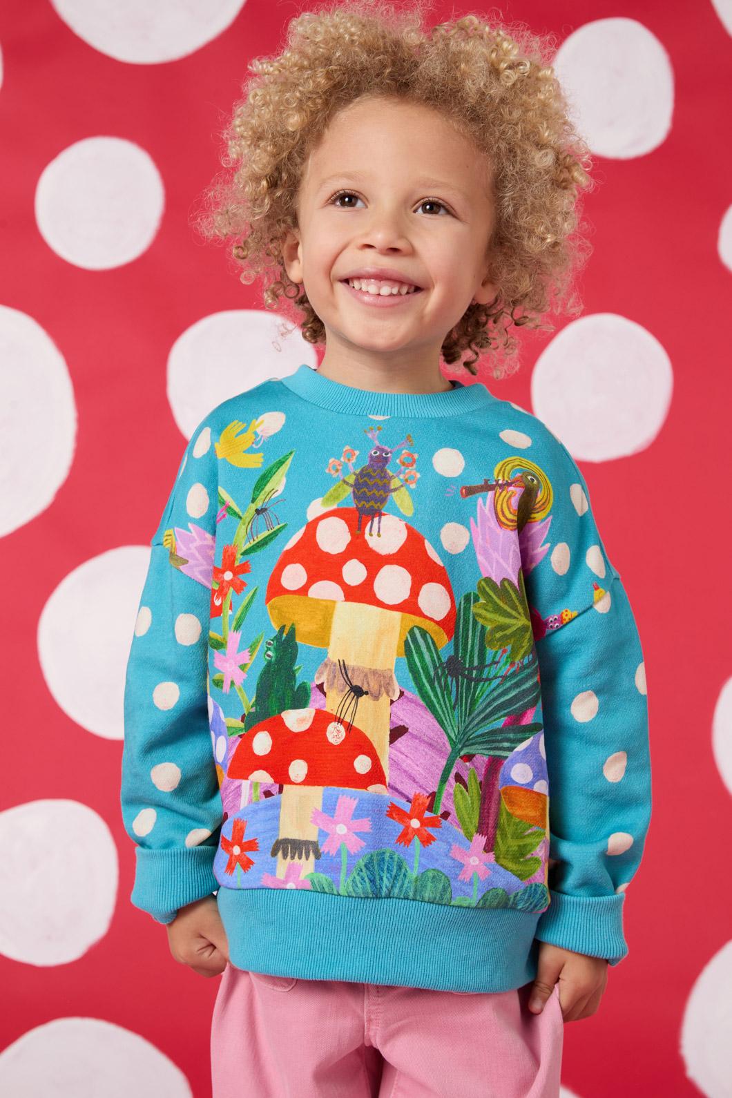 Gorman - Toadstool Spot Kids Sweater - teal