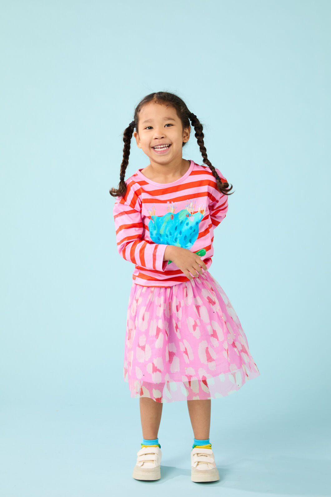Gorman - Pink Leopard Kids Mesh Skirt - pink