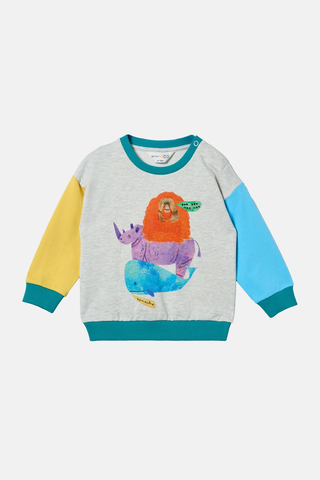 Gorman - Animals Stack Baby Sweater - multi
