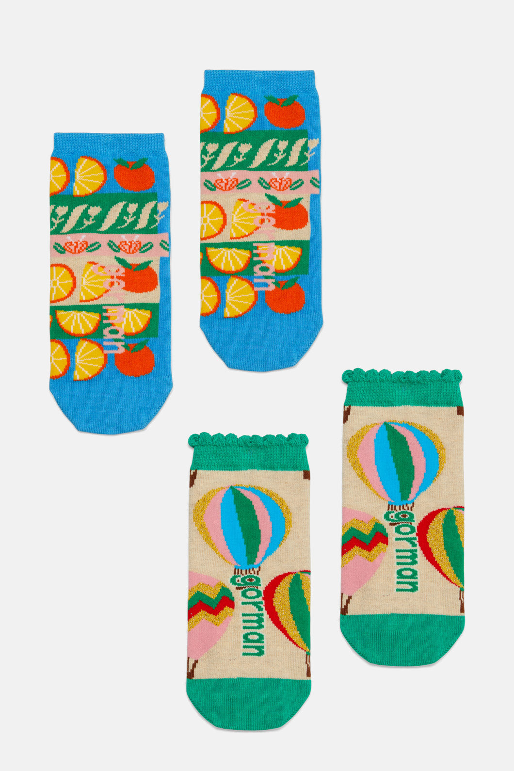 Gorman - Orange Kids Sock - print
