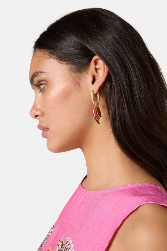 Gorman - Plum Harvest Flower Earring - multi