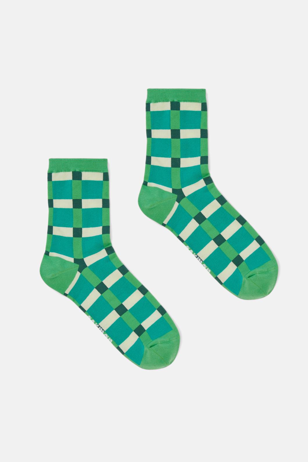 Gorman - Green Gingham Sock - multi