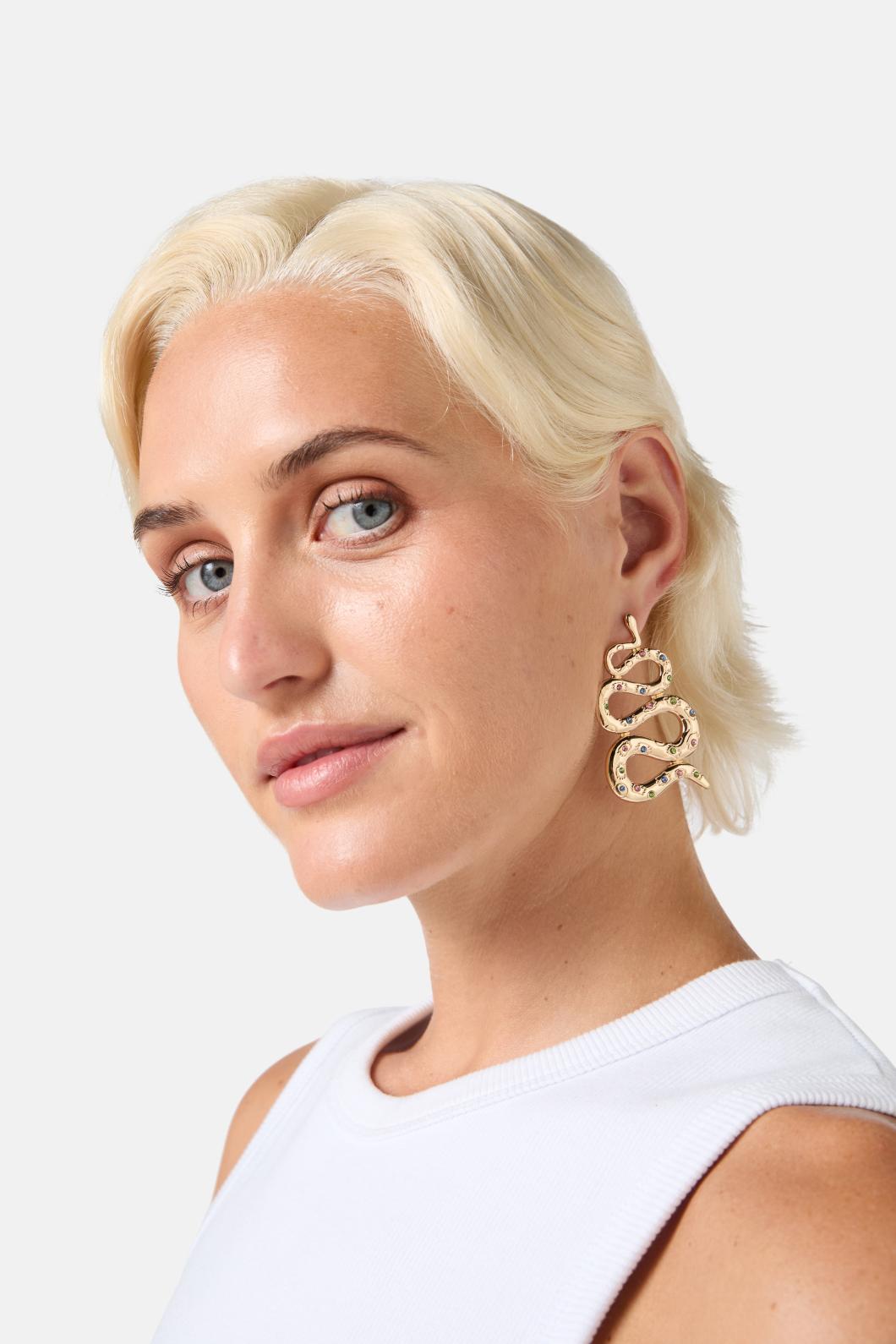 Gorman - Snake Stamp Earring - gold