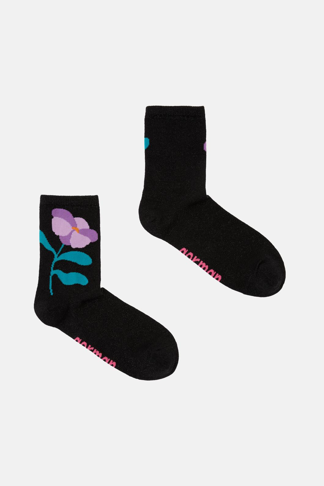 Gorman - Black Leafy Lesson Sock - multi