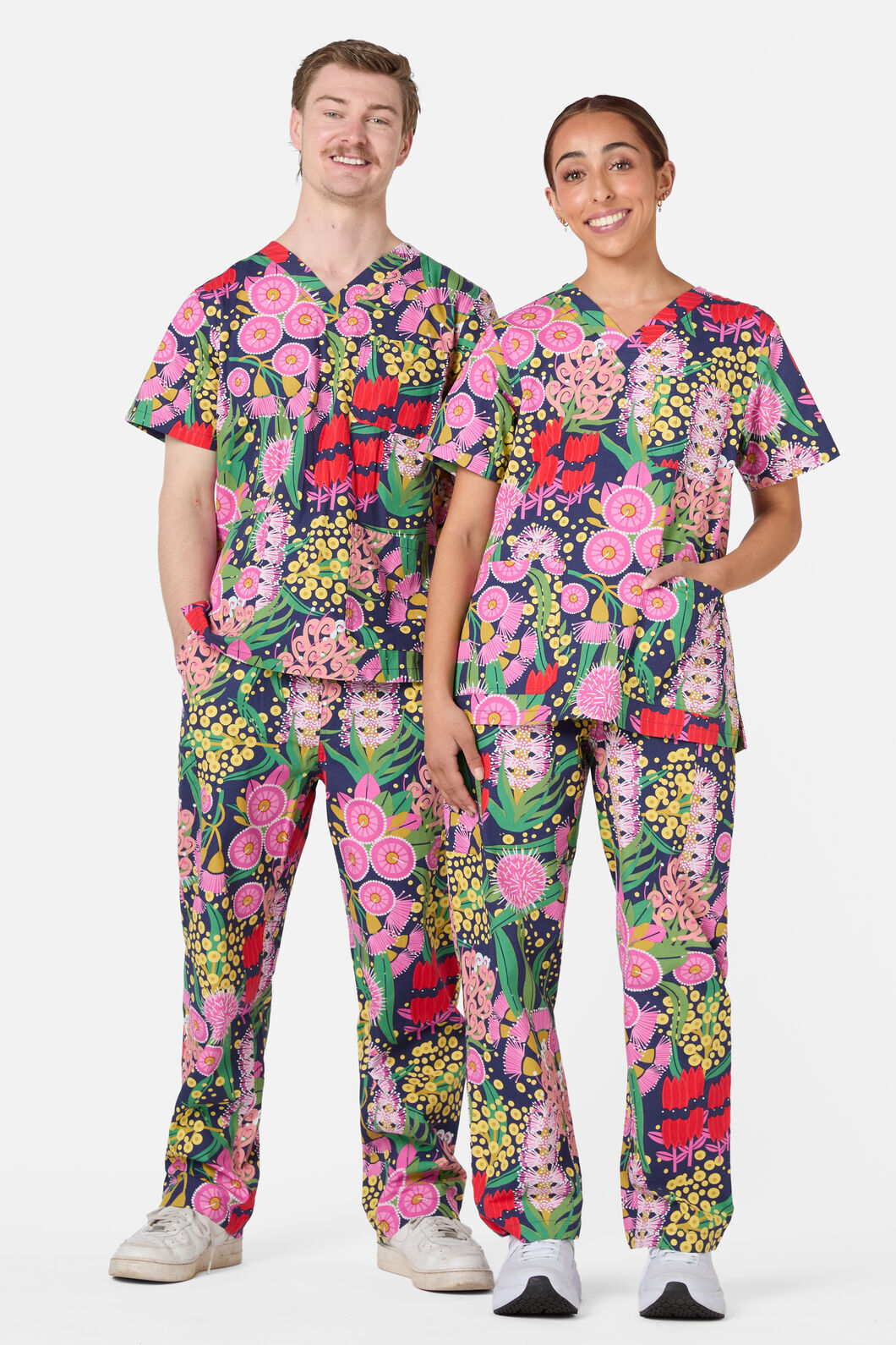 Gorman - Native Delight Scrub Set - navy
