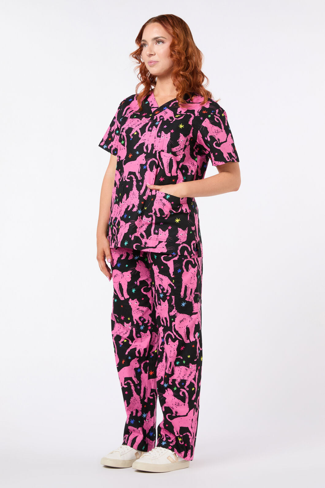 Gorman - Feline Friends Scrub set - pink