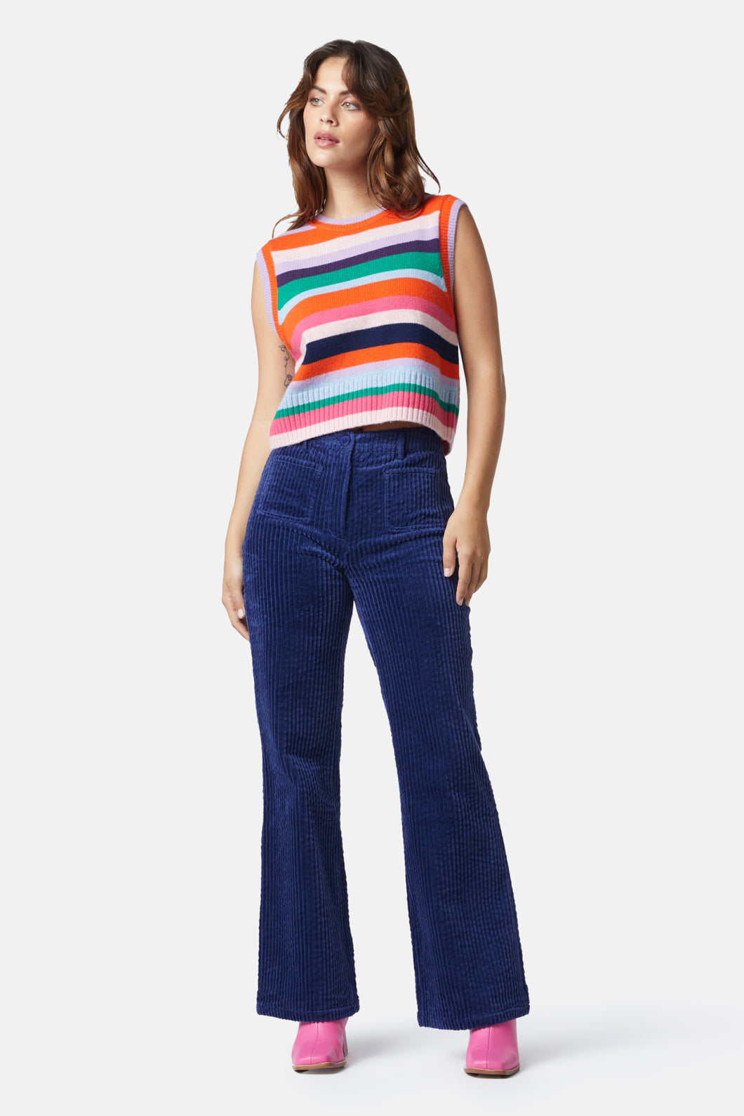 Gorman - Cord Flare Pant - navy